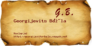 Georgijevits Béla névjegykártya